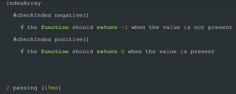 mocha javascipt output