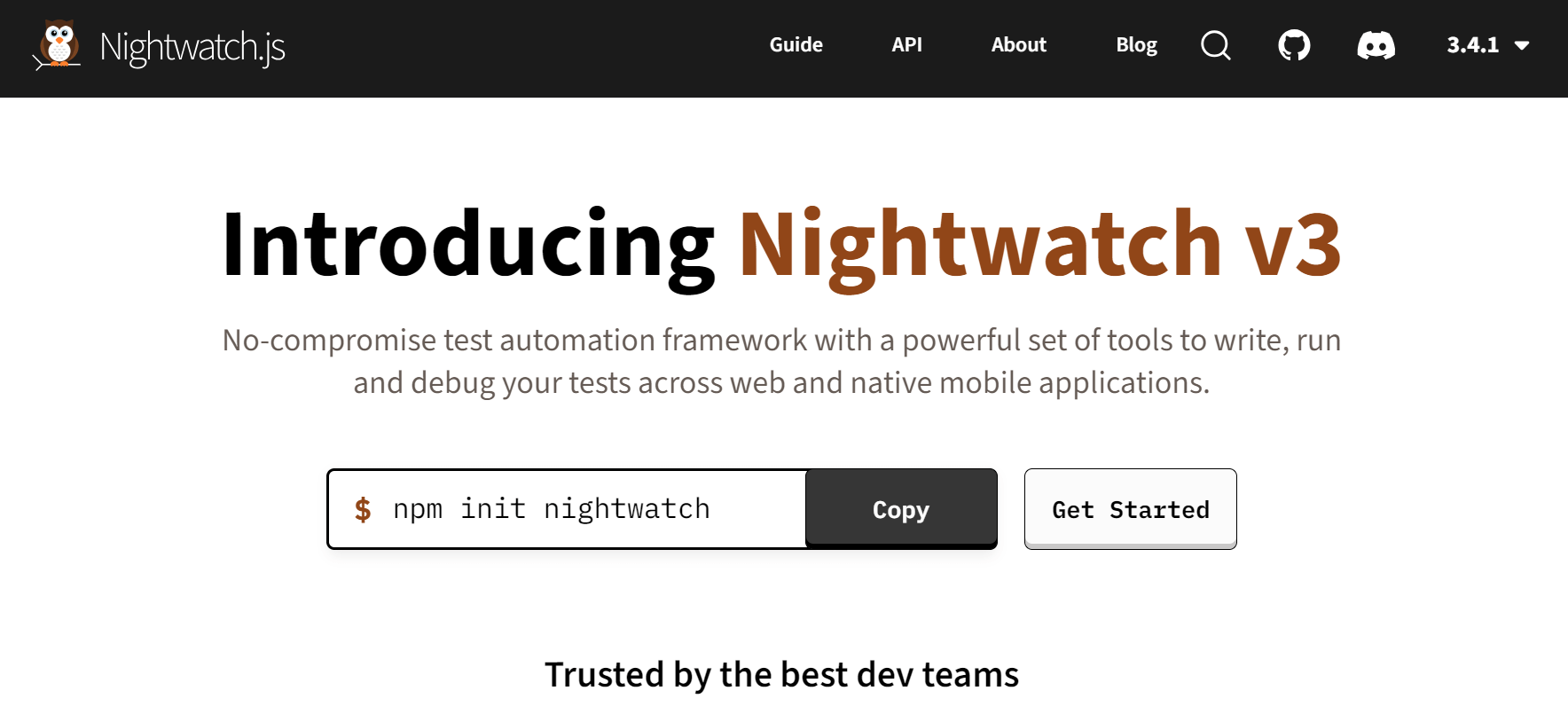 nightwatch - one of the top JavaScript testing frameworks