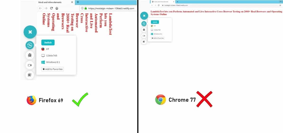 difference in browsers