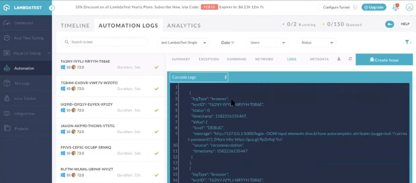 lambdatest-automation-logs lambdatest-automation-logs