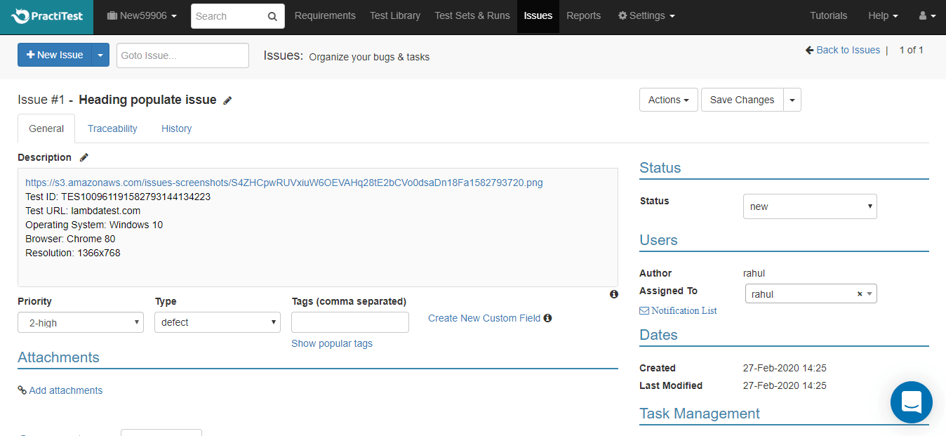 PractiTest LambdaTest Integration PractiTest LambdaTest Integration