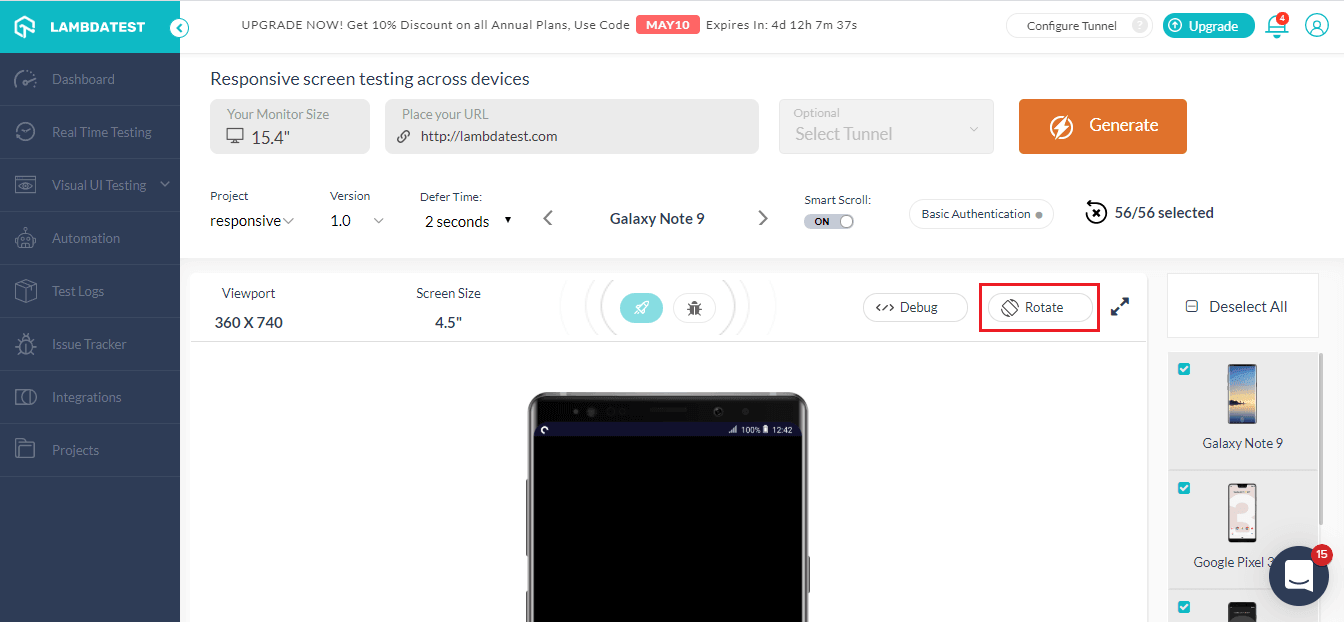 Website On Landscape Mode