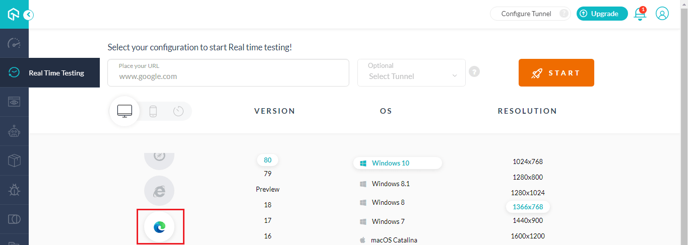 Test on Edge 80 Test on Edge 80