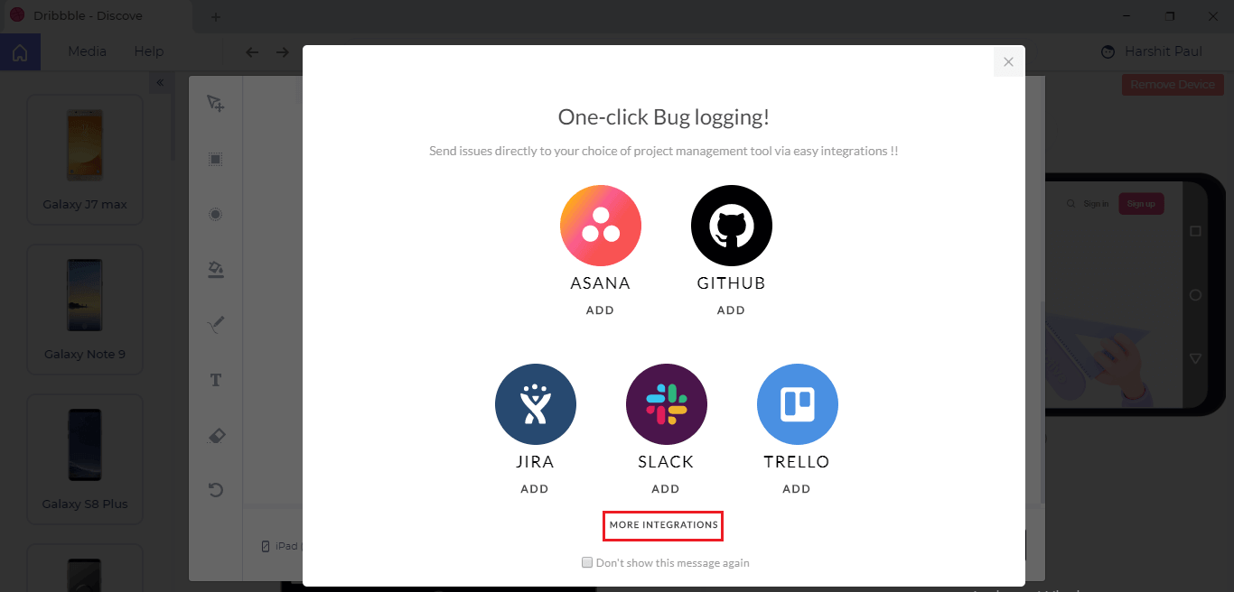 LT Browser Integrations
