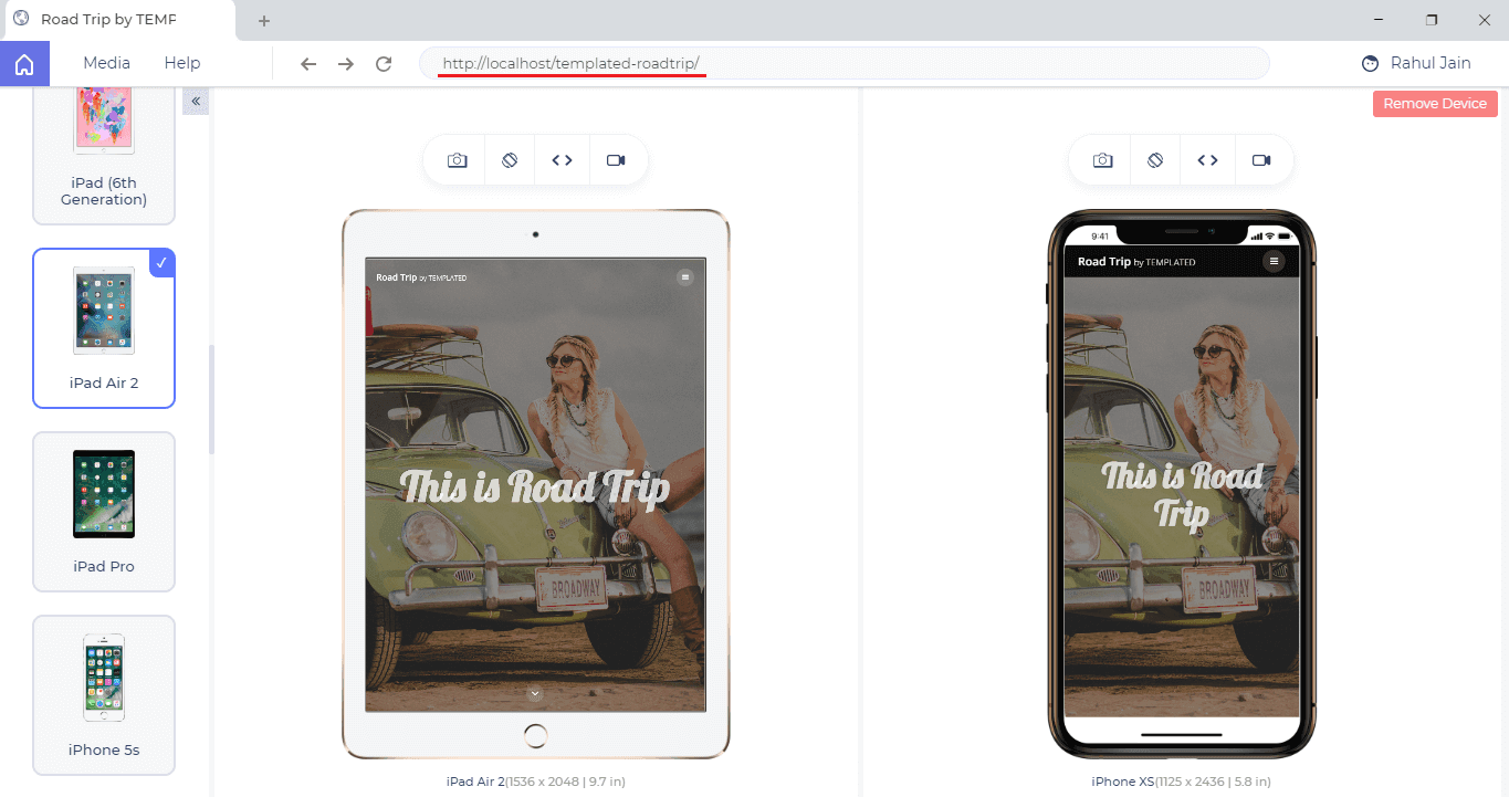 responsive testing of local website responsive testing of local website