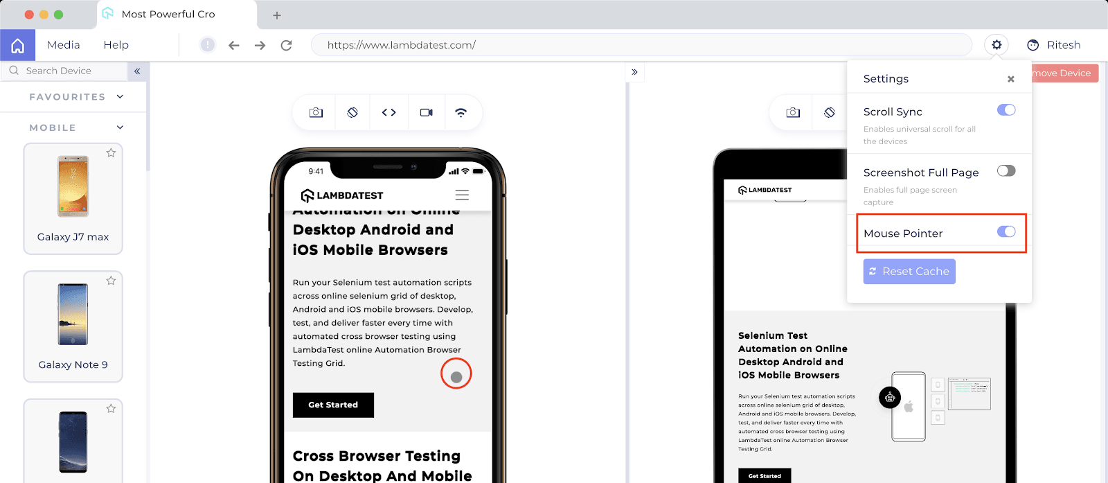 LT Browser Scrolling