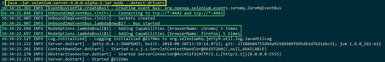 Create a Node in Selenium