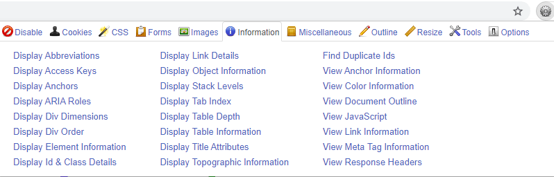 Web Developer Chrome Extension Web Developer Chrome Extension