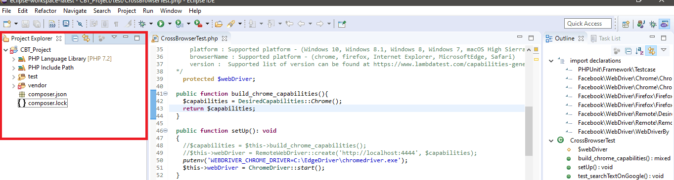 automation using Selenium PHP