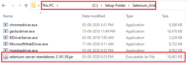 Selenium Server jar file location