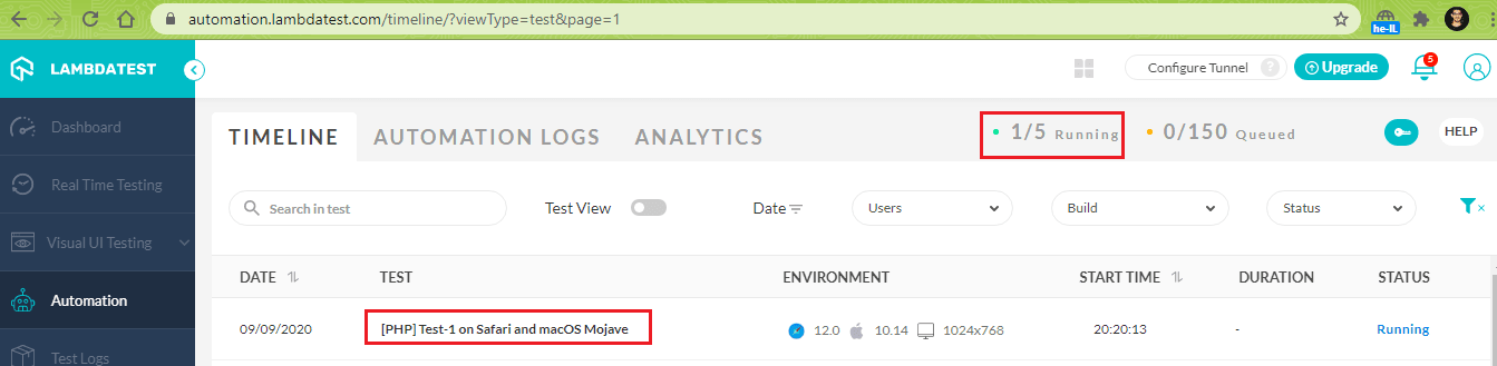 Serial execution in progress