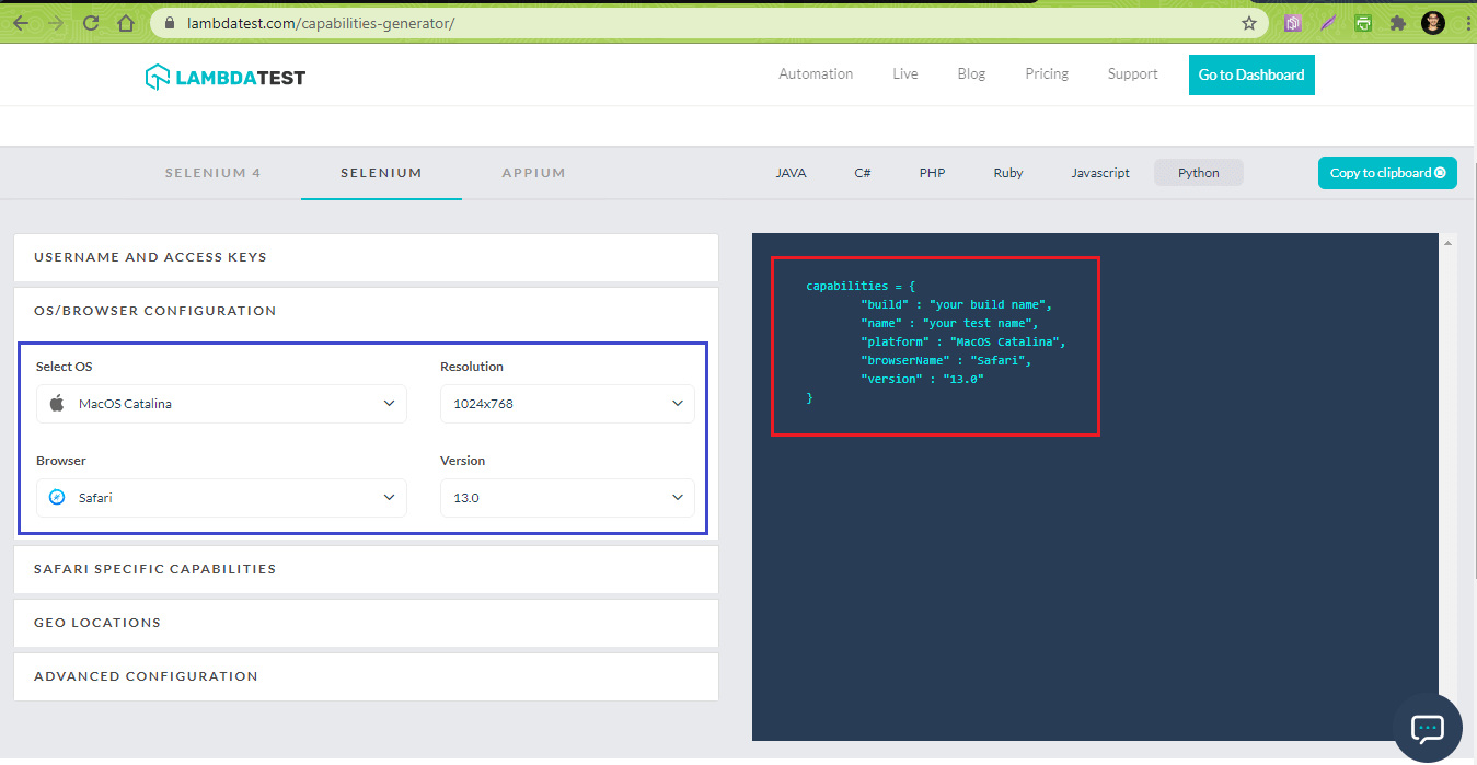 Selenium-Safari Driver