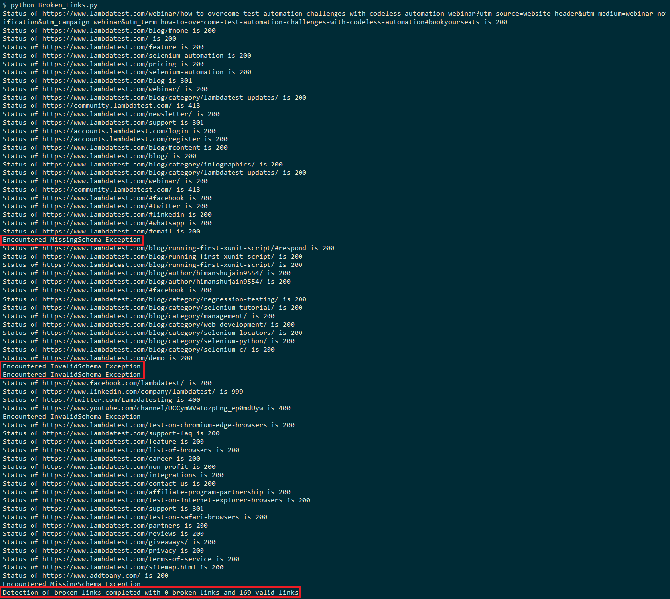 Invalid Schema exception Invalid Schema exception