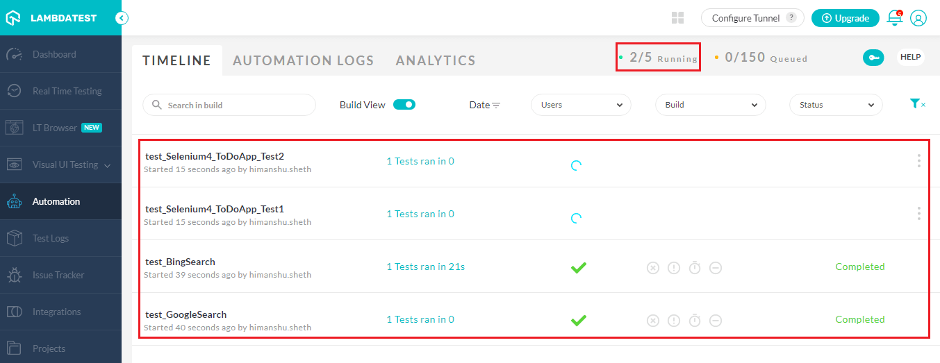 execution screenshots execution screenshots