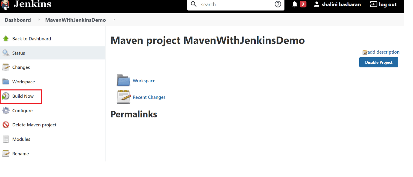 Build Now Maven Project Build Now Maven Project