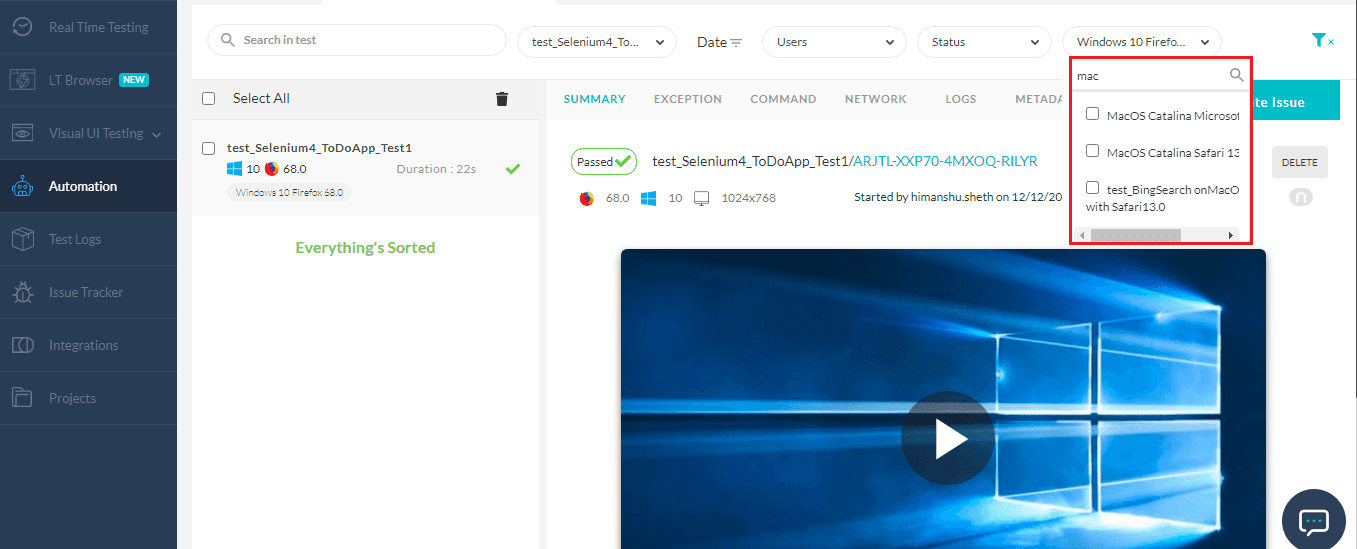 selecting multiple tags on LambdaTest selecting multiple tags on LambdaTest
