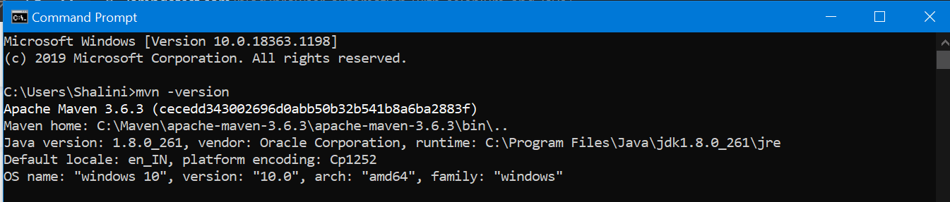 verify installation of Maven verify installation of Maven