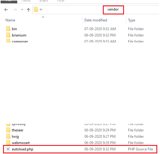 Figure 7autoload.php in the vendor folder