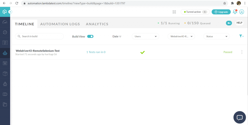  Automation dashboard