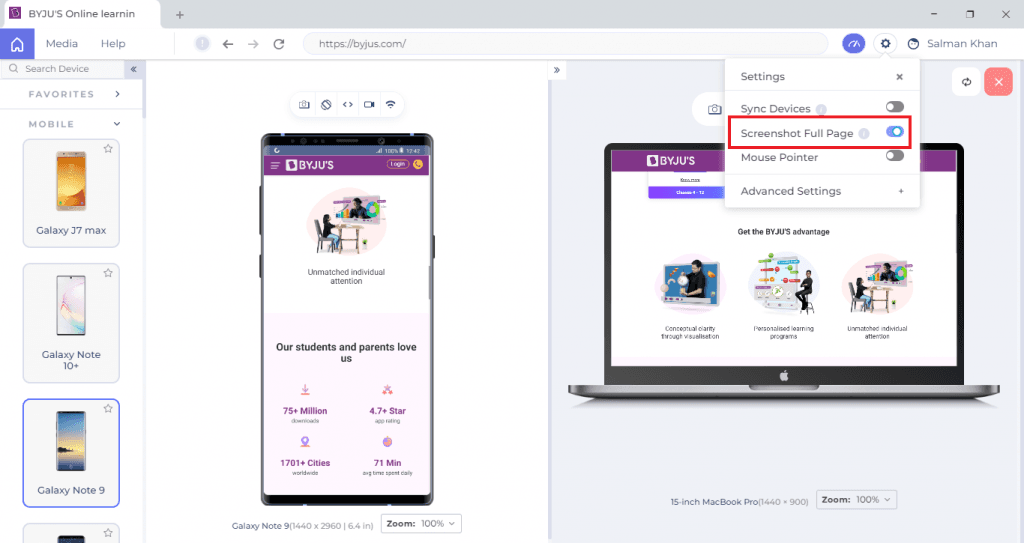 Capture Full Page Screenshots