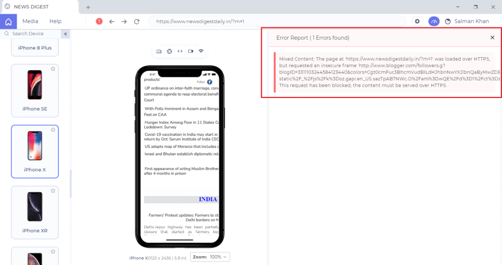 JavaScript Error Reports
