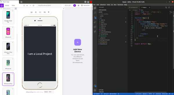 Responsive Tester Hot Reload Support