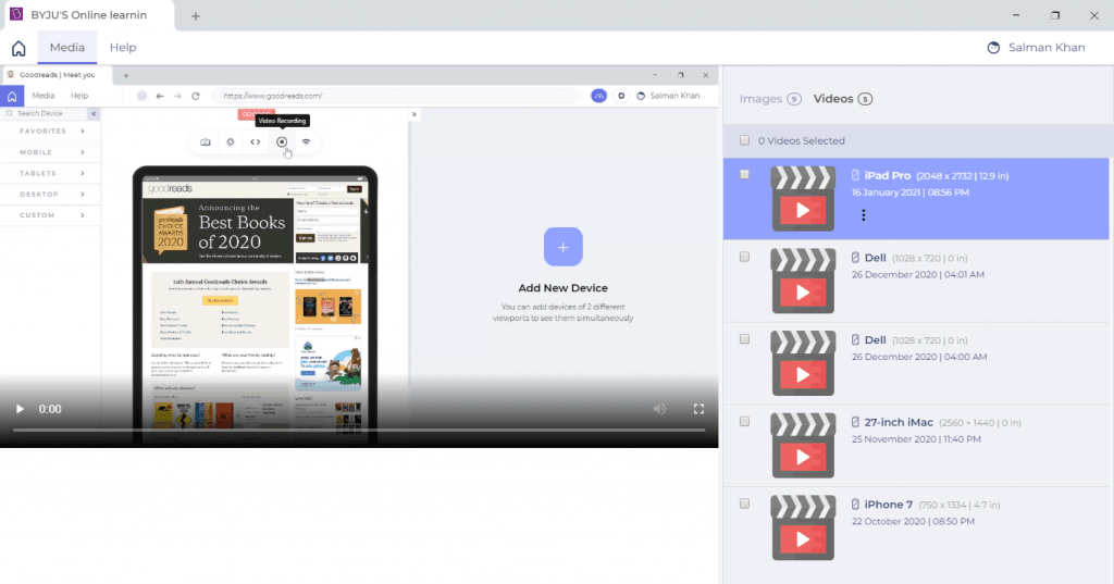 lt browser video gallery