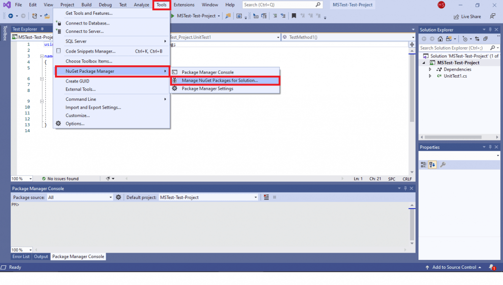 Manager NuGet Packages