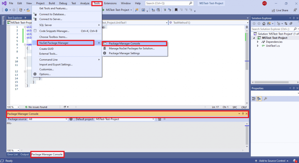 Package Manager Console