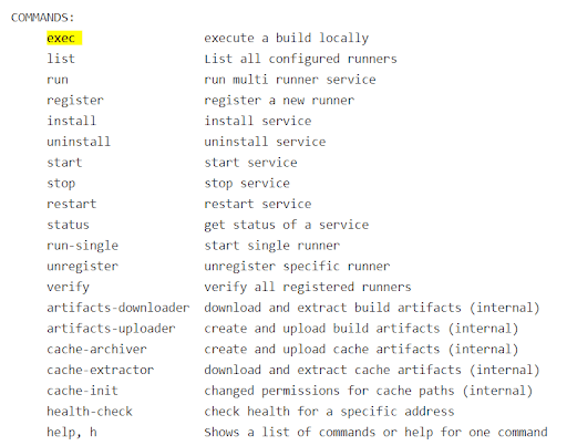 GitLab Runner commands