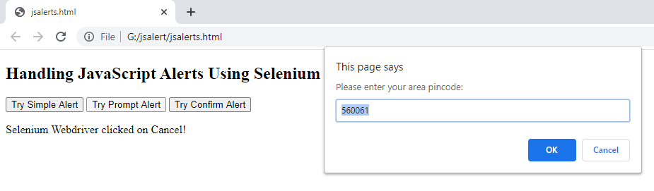 Prompt JavaScript Alerts Prompt JavaScript Alerts