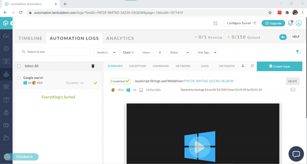 Automation Logs Automation Logs