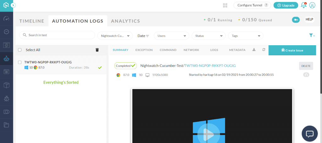 Automation Logs Automation Logs