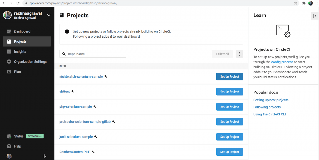 CircleCI Account CircleCI Account
