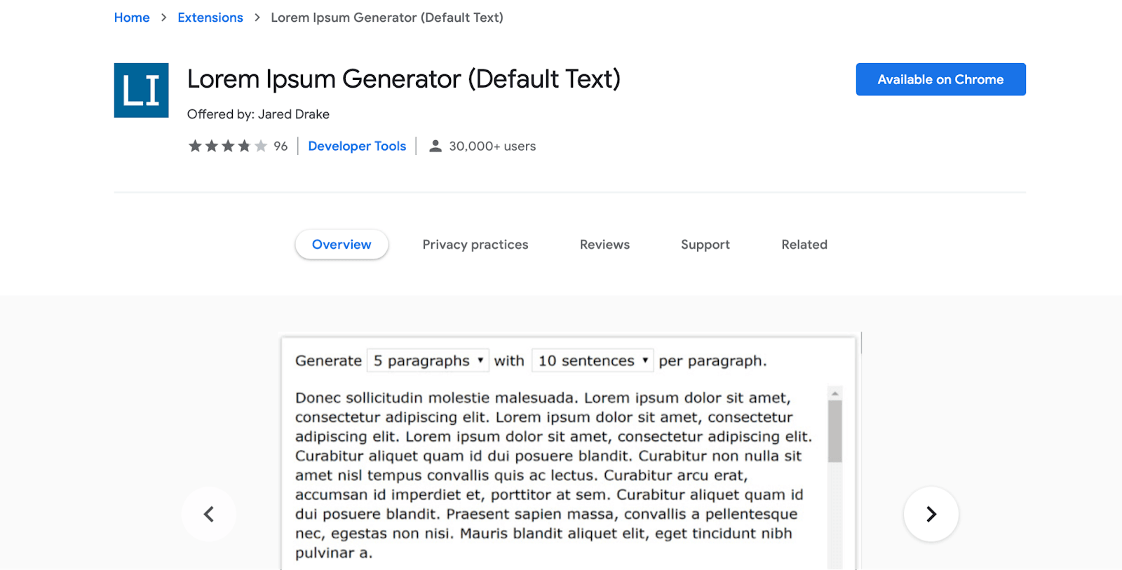 Lorem Ipsum Generator