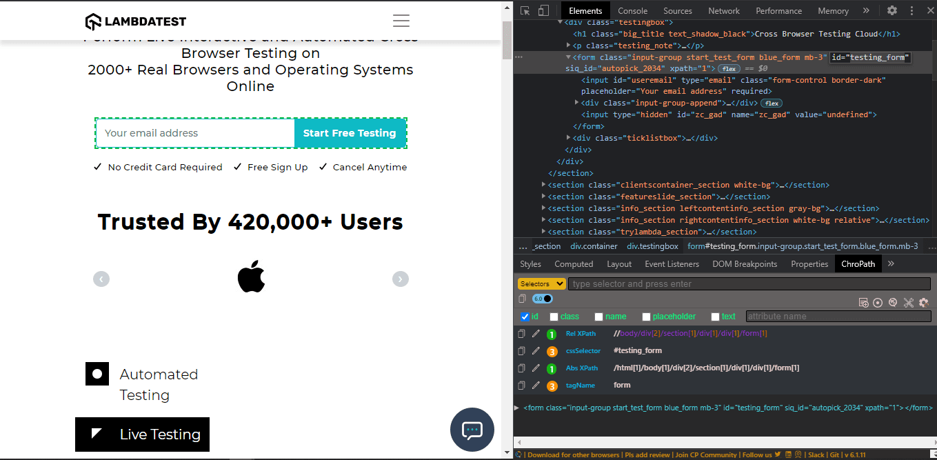 Locate Elements Locate Elements