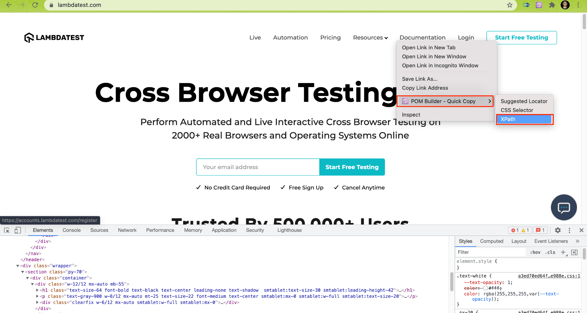 SelectorsHub in Chrome