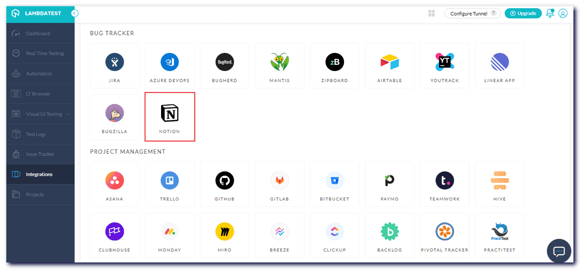 Integration with Notion