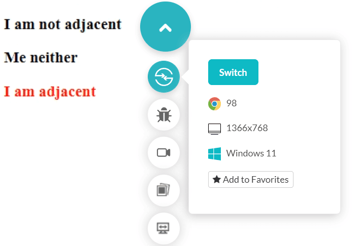 adjacent sibling selector adjacent sibling selector