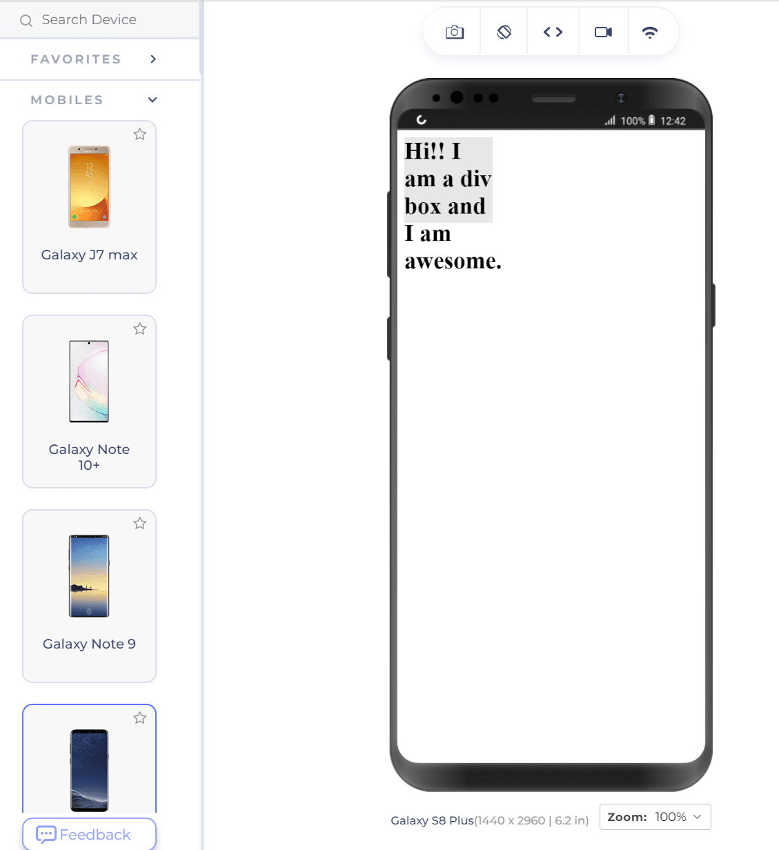 same mobile device selected same mobile device selected