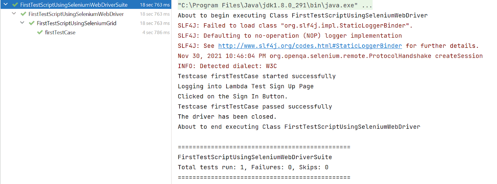 run the testng.xml file