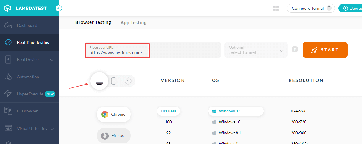 click START click START