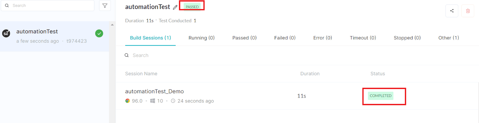 video recording and the logs of our test