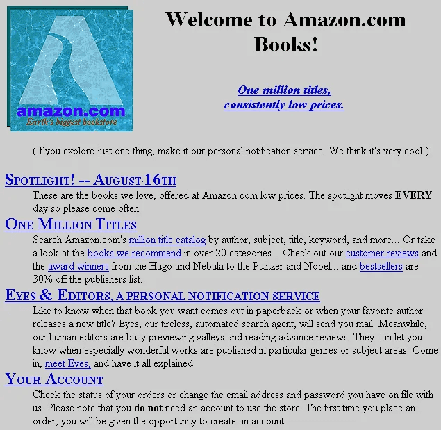 Amazon.com The year 1995 Amazon.com The year 1995