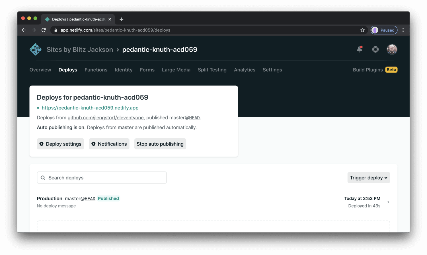 Deploying Netlify Site