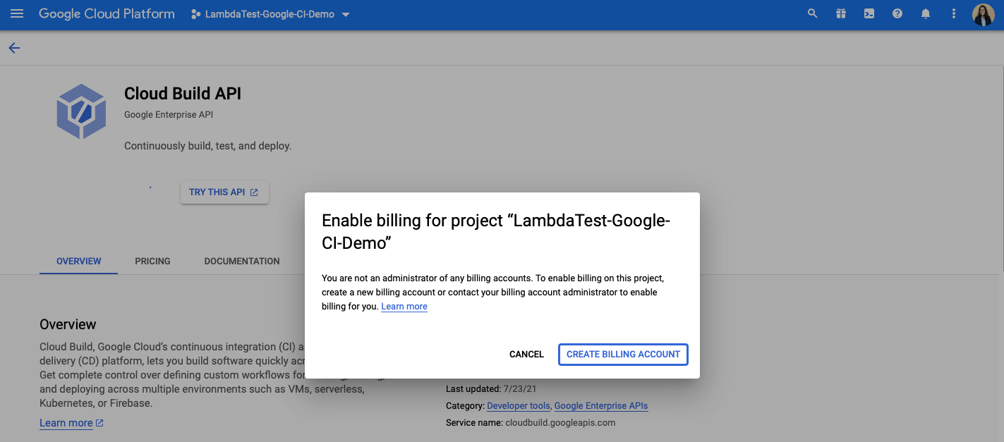 Enable LambdaTest Google CICD Demo Enable LambdaTest Google CICD Demo