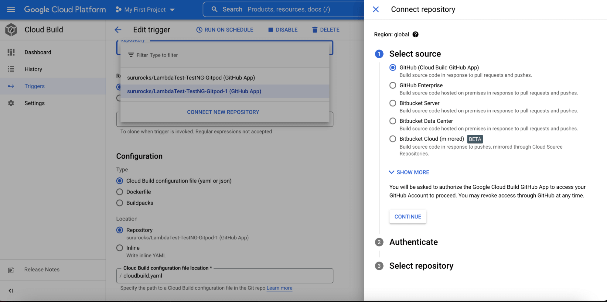Google CiCD with LambdaTest Google CiCD with LambdaTest