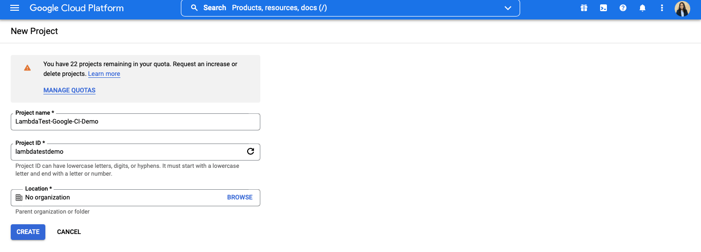 LambdaTest-Google-Cloud-CI-Demo LambdaTest-Google-Cloud-CI-Demo
