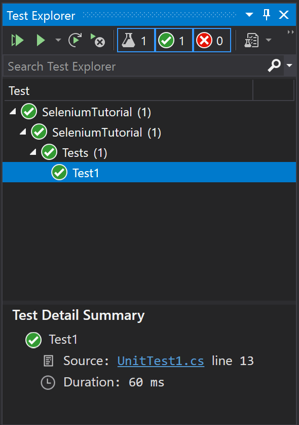 How to run Selenium C# tests from Visual Studio 