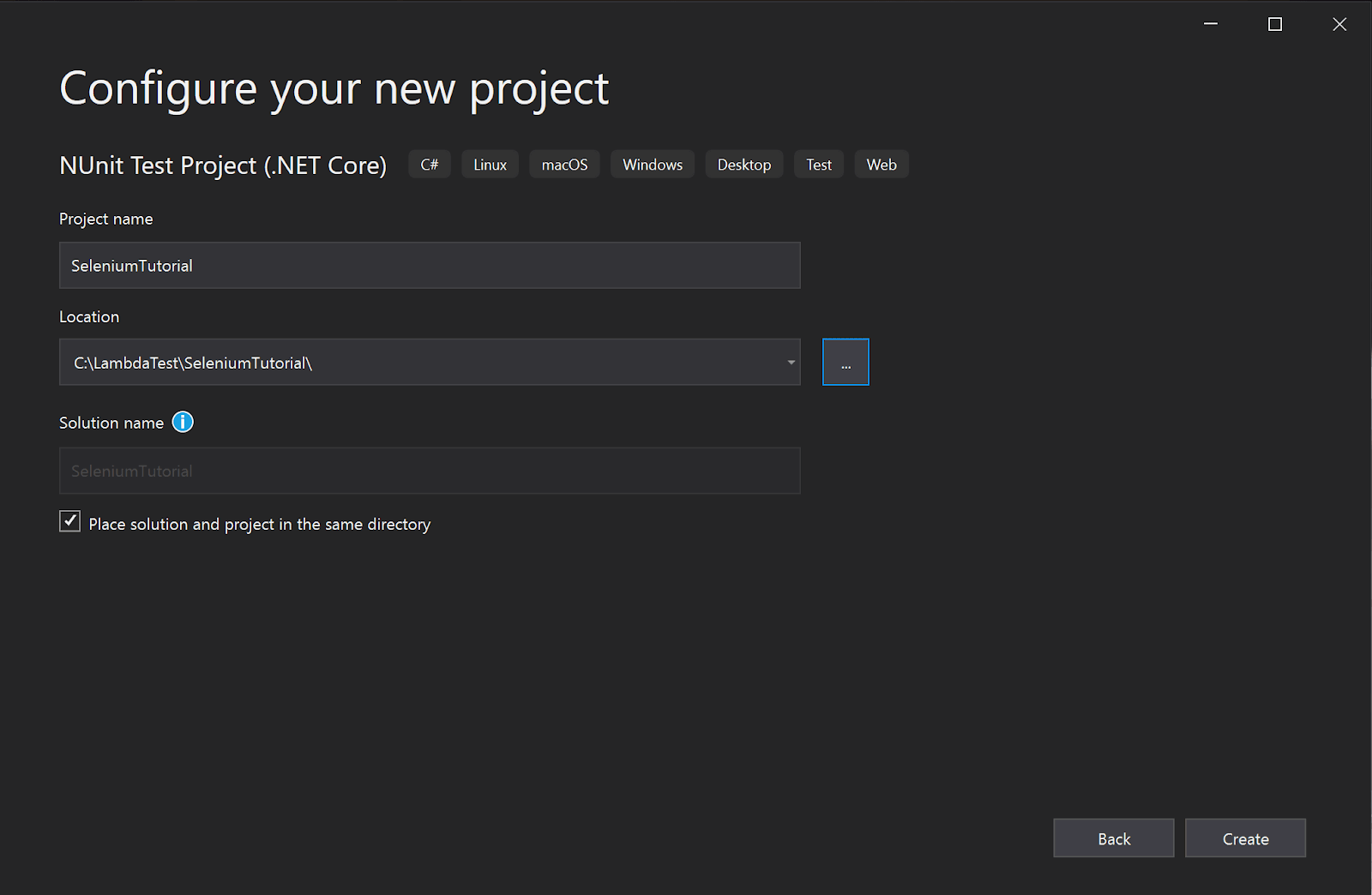 Select a name and a location (1)